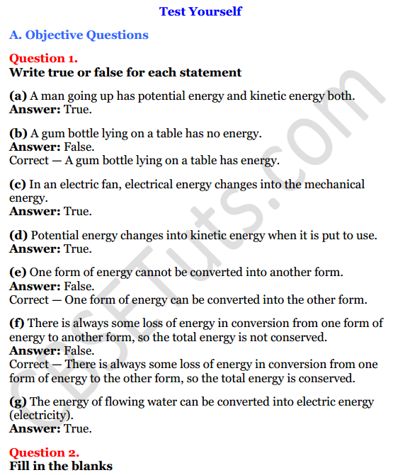 Selina Concise Physics Class 7 ICSE Solutions Chapter 3 Energy CBSE Tuts