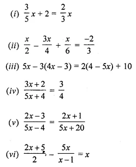 class 8 linear equations in one variable solutions